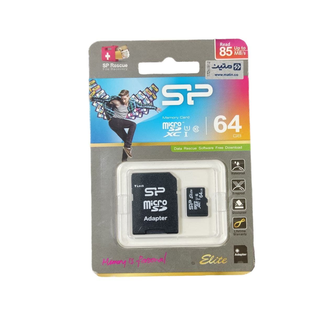 مموری کارت 64 گیگابایت microSDHC سیلیکون پاور مدل Elite به همراه اداپتور