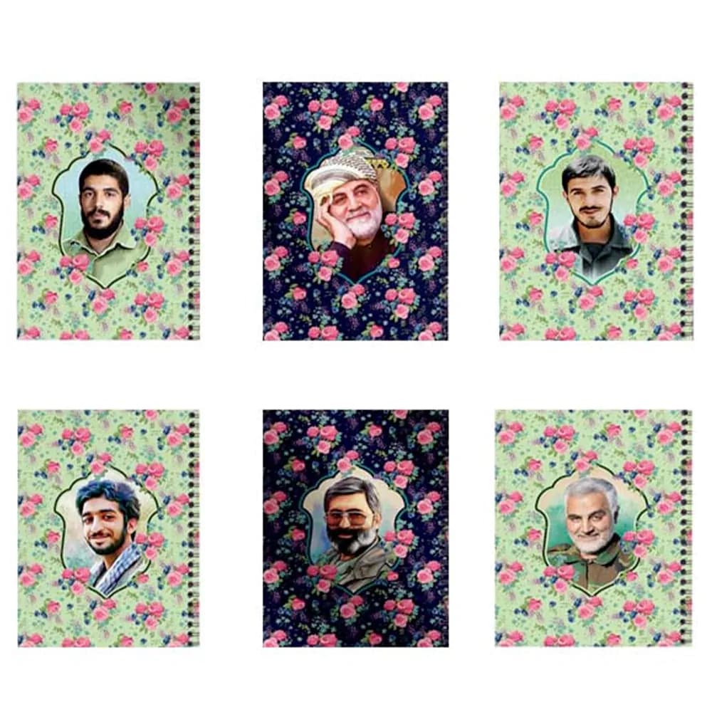 يادداشت 50 برگ فنری سايز 14*10 جيبی گل دار شهدا بهشت — تصویر ۲