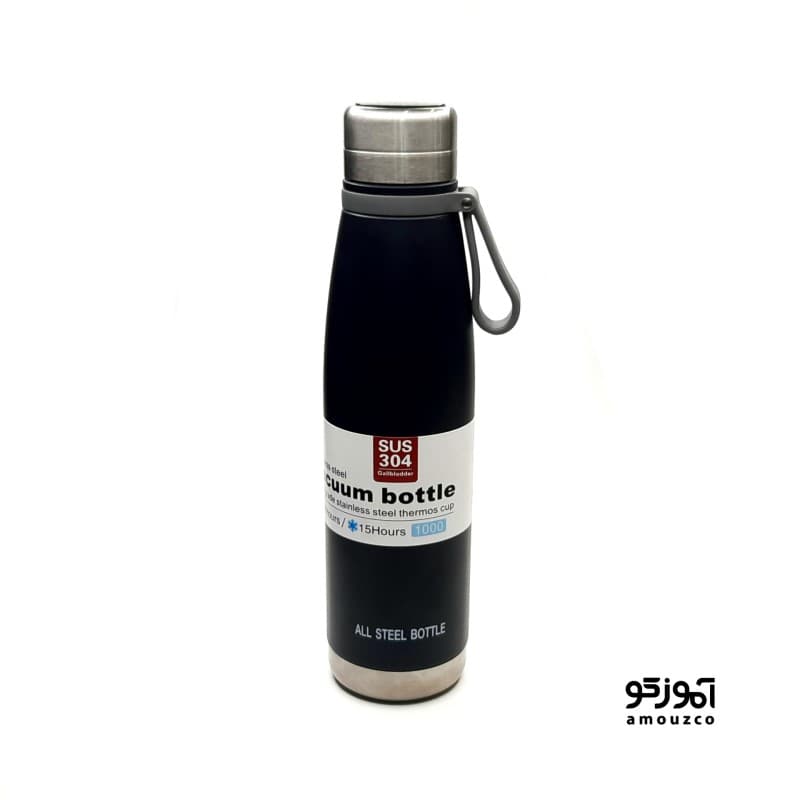 قمقمه فلاسکی 1000ml مدل 6070 دماسنج دار (مشکی)