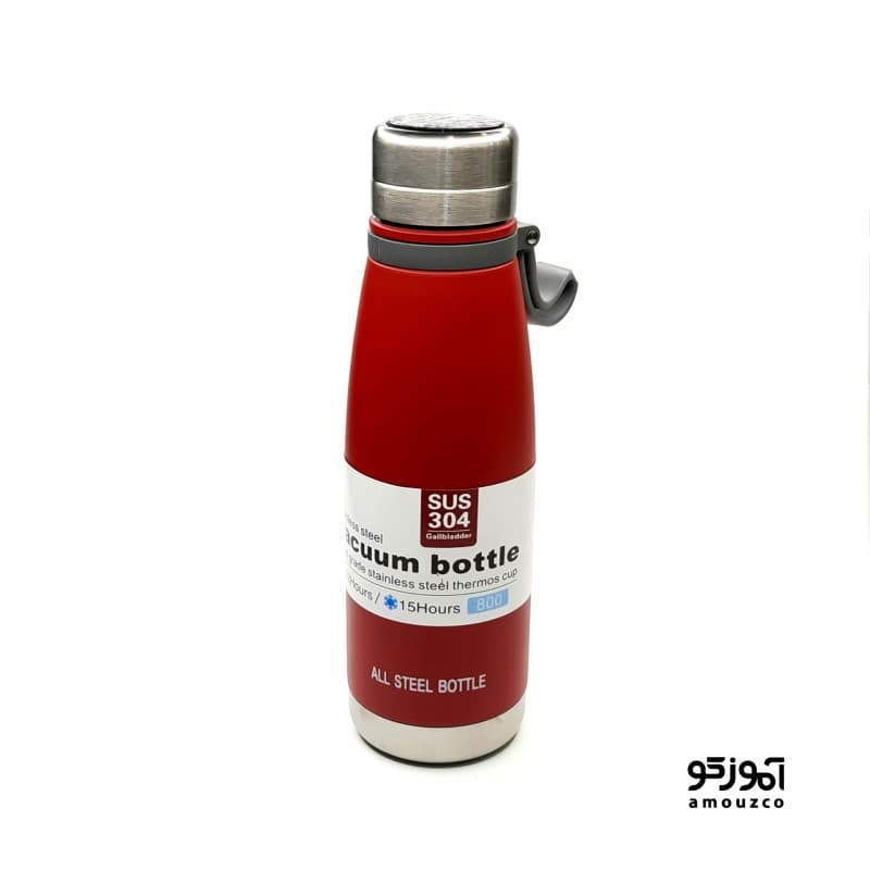 قمقمه فلاسکی 800ml مدل 6069 دماسنج دار (قرمز)