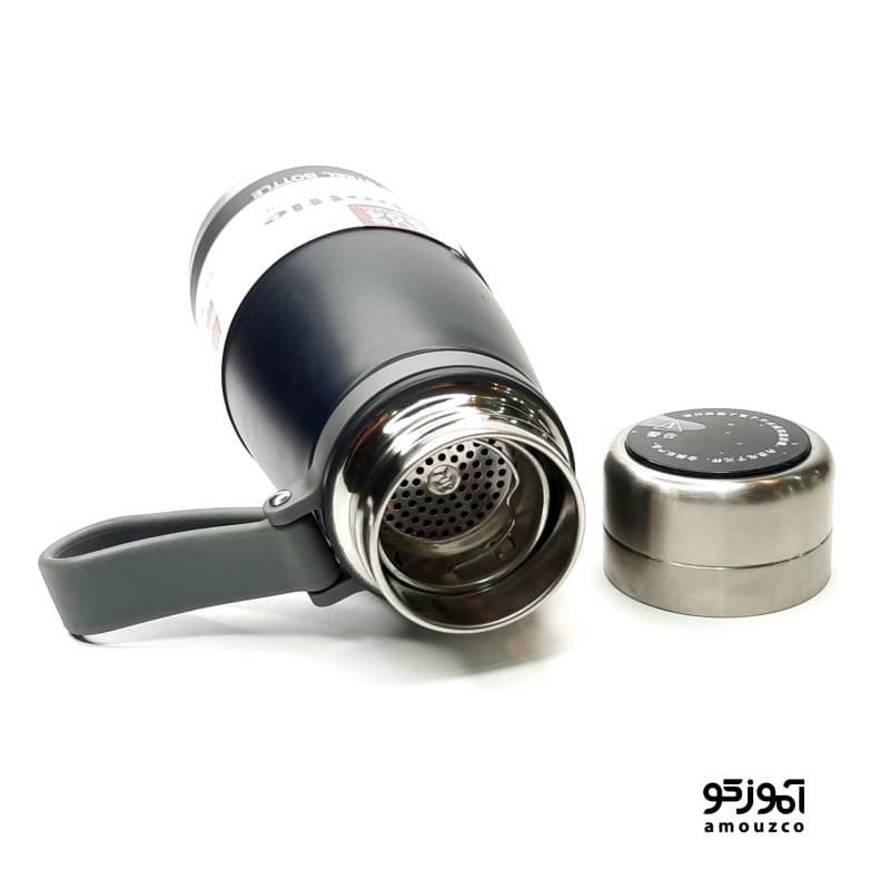 قمقمه فلاسکی 600ml مدل 6068 دماسنج دار (مشکی) — تصویر ۳
