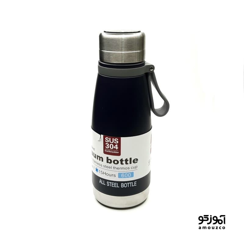 قمقمه فلاسکی 600ml مدل 6068 دماسنج دار (مشکی)