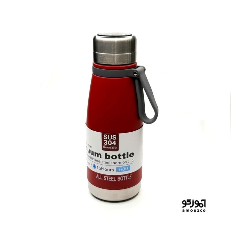 قمقمه فلاسکی 600ml مدل 6068 دماسنج دار (قرمز)