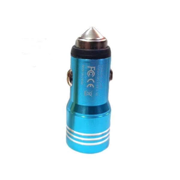 شارژر فندکی (آبی رنگ) دارای 2 پورت USB