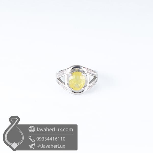انگشتر نقره زنانه یاقوت زرد _ کد : 100585