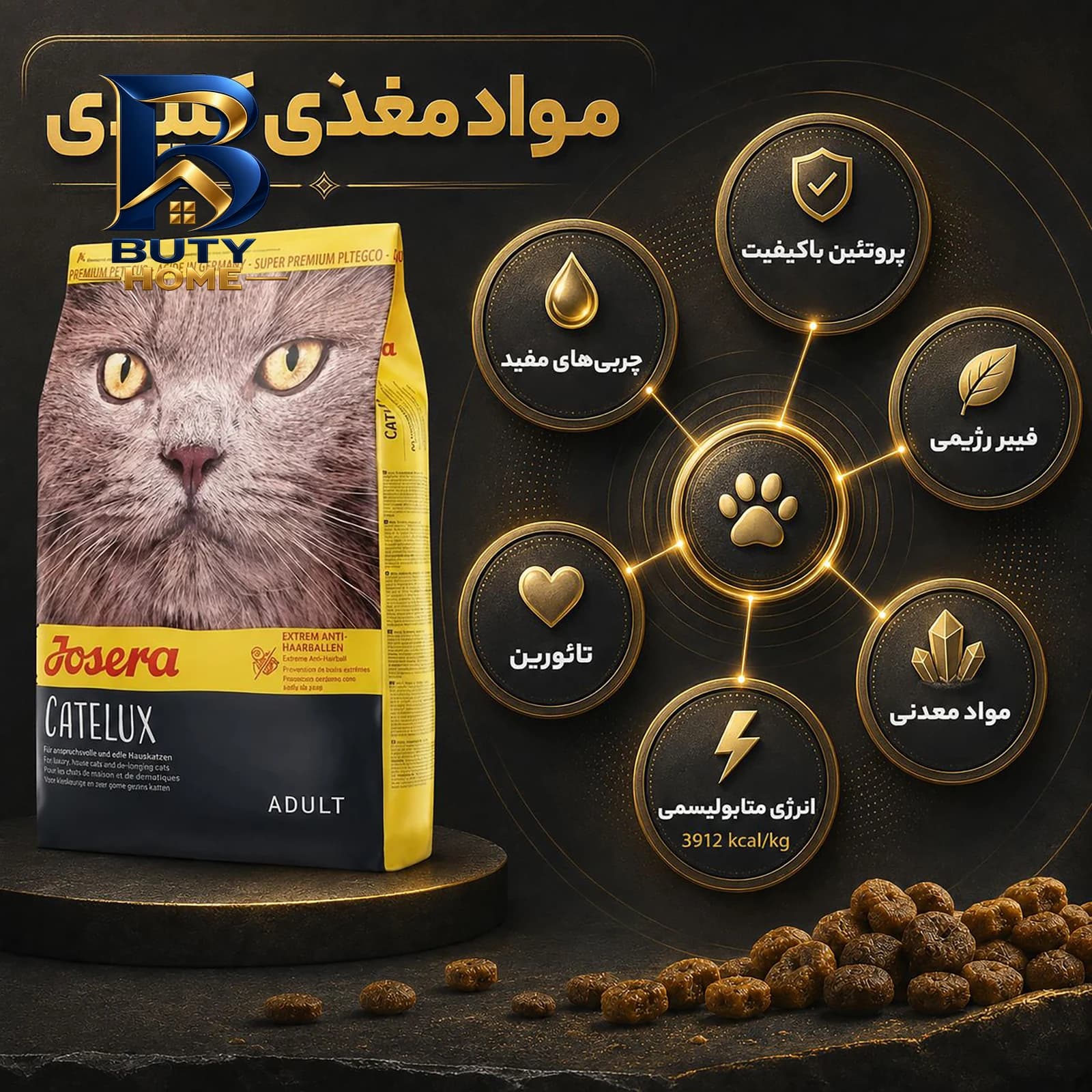 غذای خشک گربه جوسرا مدل Catelux مناسب پوست و مو وزن 2 کیلوگرم — تصویر ۱۱