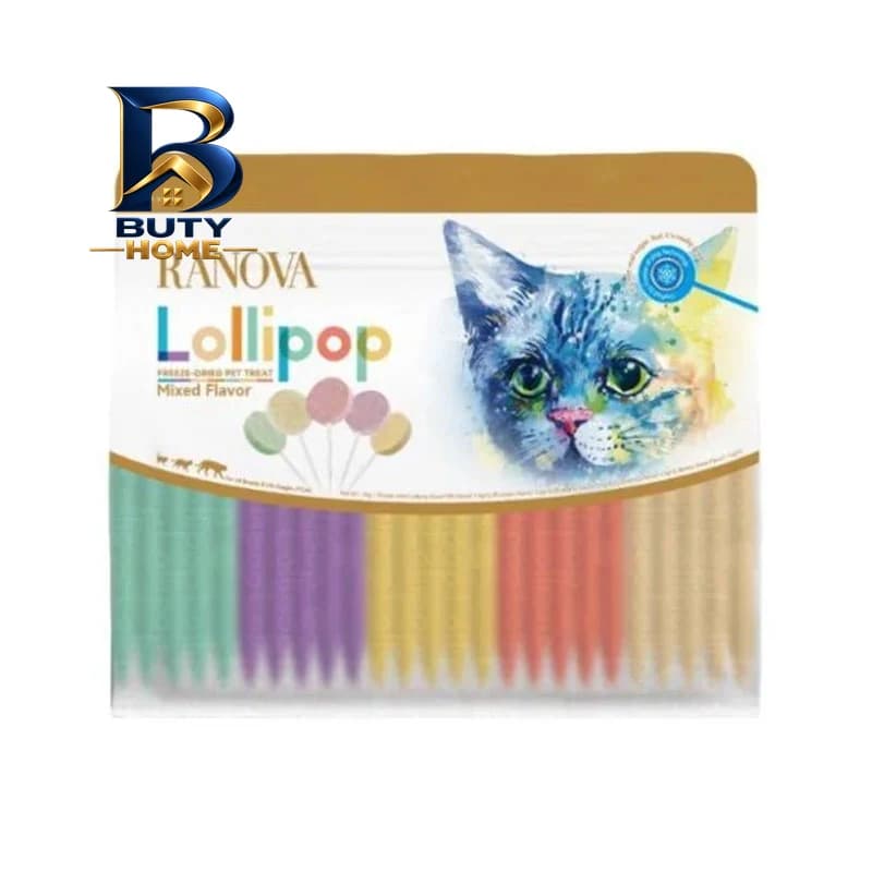 تشویقی گربه رانووا مدل Freeze Dried Lollipops با طعم میکس وزن 1.4 گرم بسته ۲۵ عددی — تصویر ۲