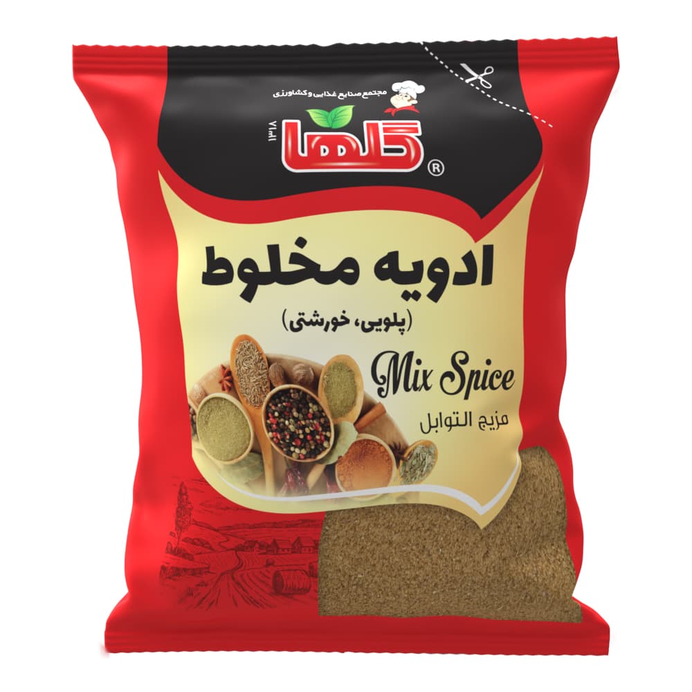 ادویه پلوئی مخلوط – 80 گرم(سلفون) – کارتن 50 عددی گلها