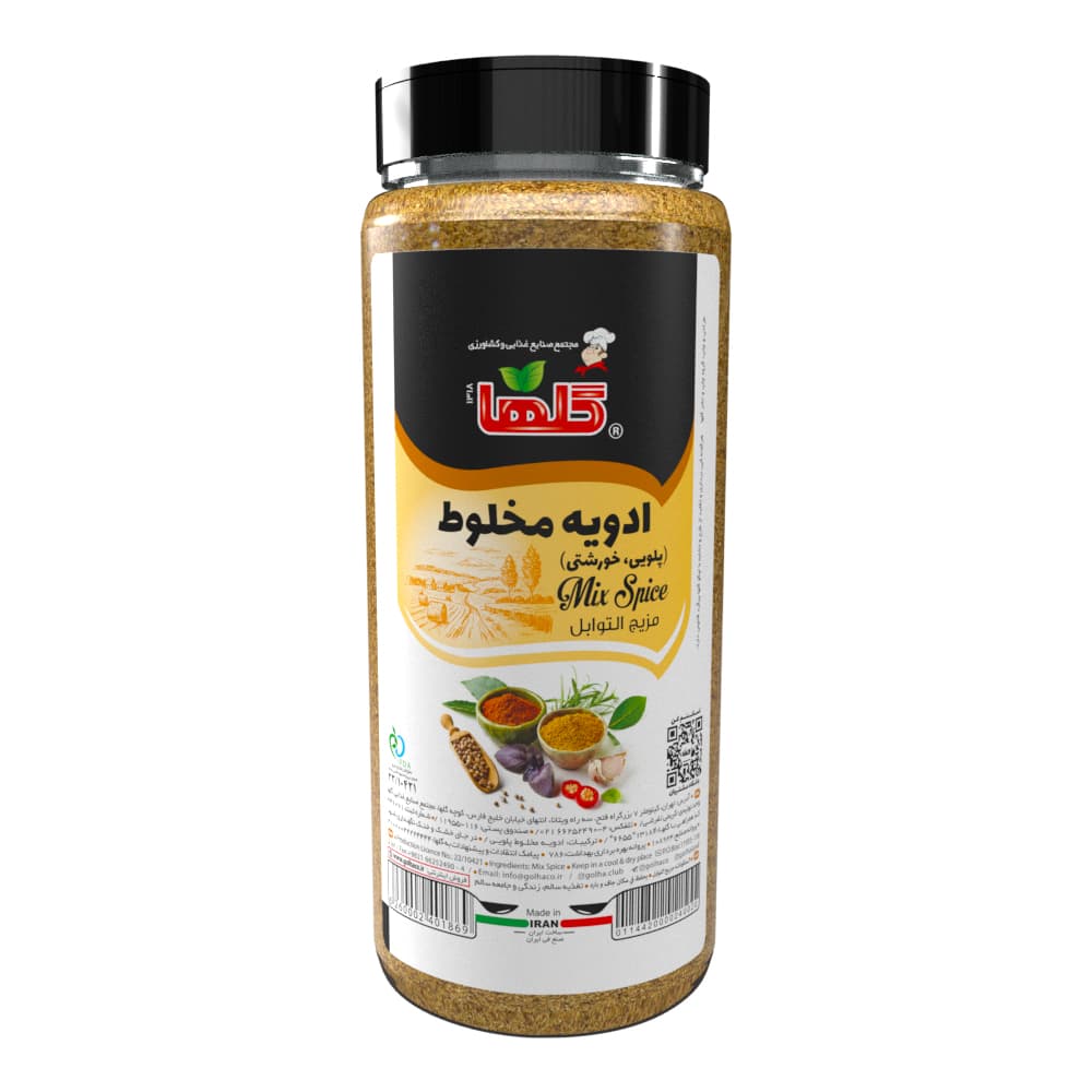 ادویه پلوئی مخلوط – 380 گرم(پت) – خانواده 4 شیرینگ 6 تایی کارتن 24 عددی گلها
