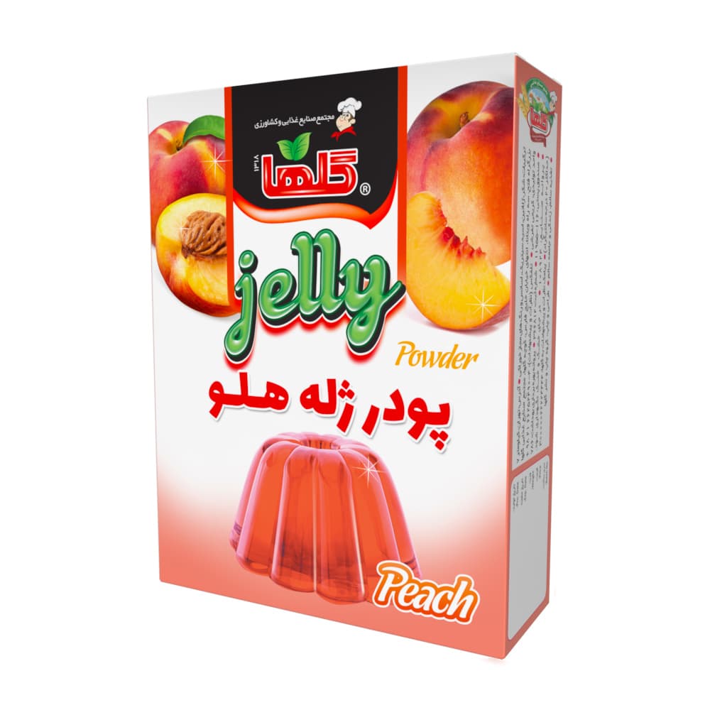 پودرژله هلو – 100 گرم(جعبه) – باکس12- کارتن 72 گلها