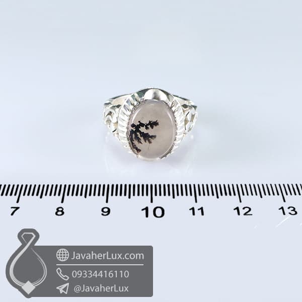 انگشتر نقره مردانه عقیق شجر مدل ژاماسب _ کد : 100562 — تصویر ۵