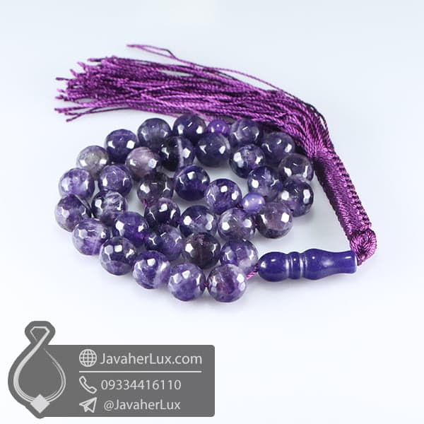 تسبیح سنگ آمتیست 33 دانه _ کد : 500065