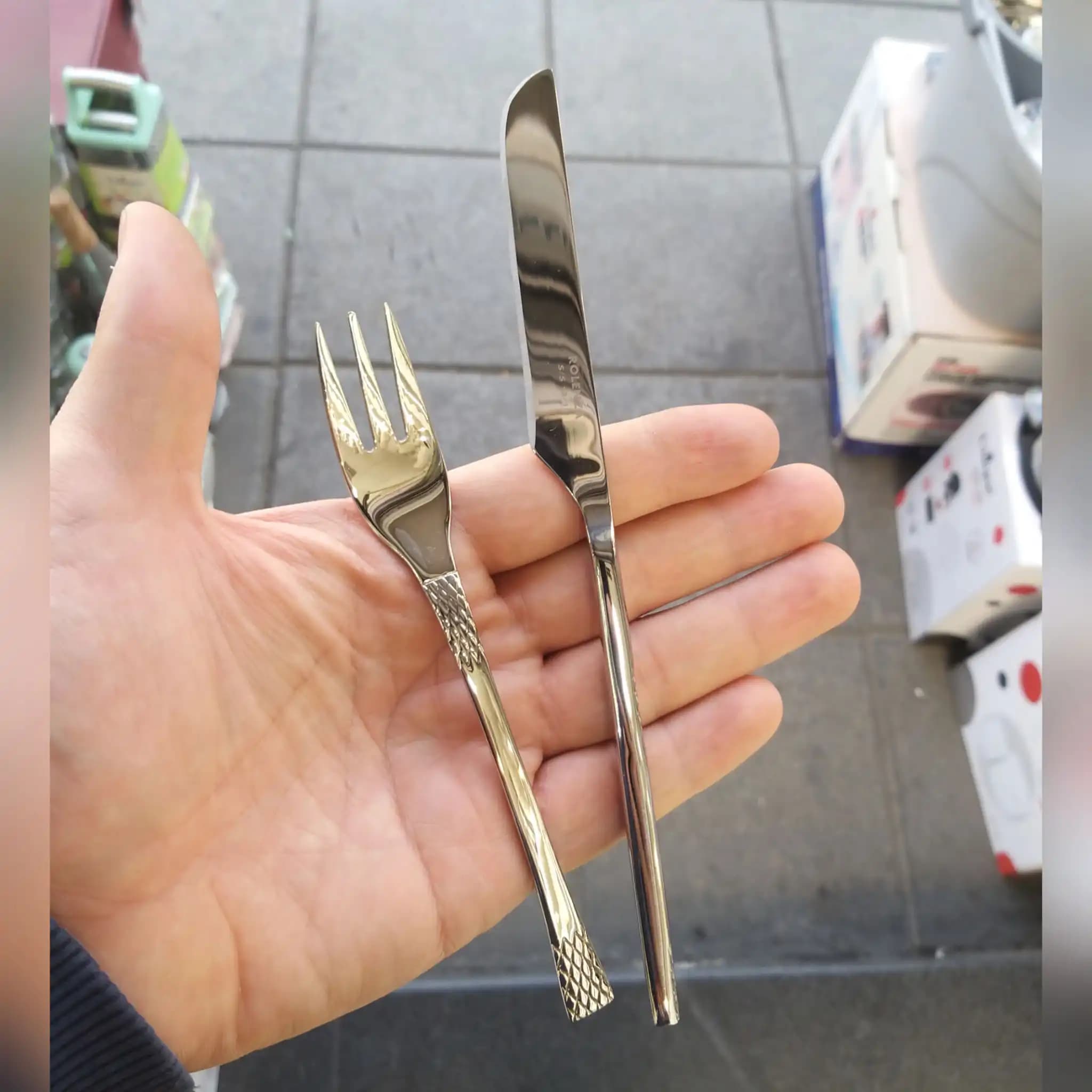 کارد و چنگال میوه خوری 12 پارچه رولنزا مدل D59 — تصویر ۳