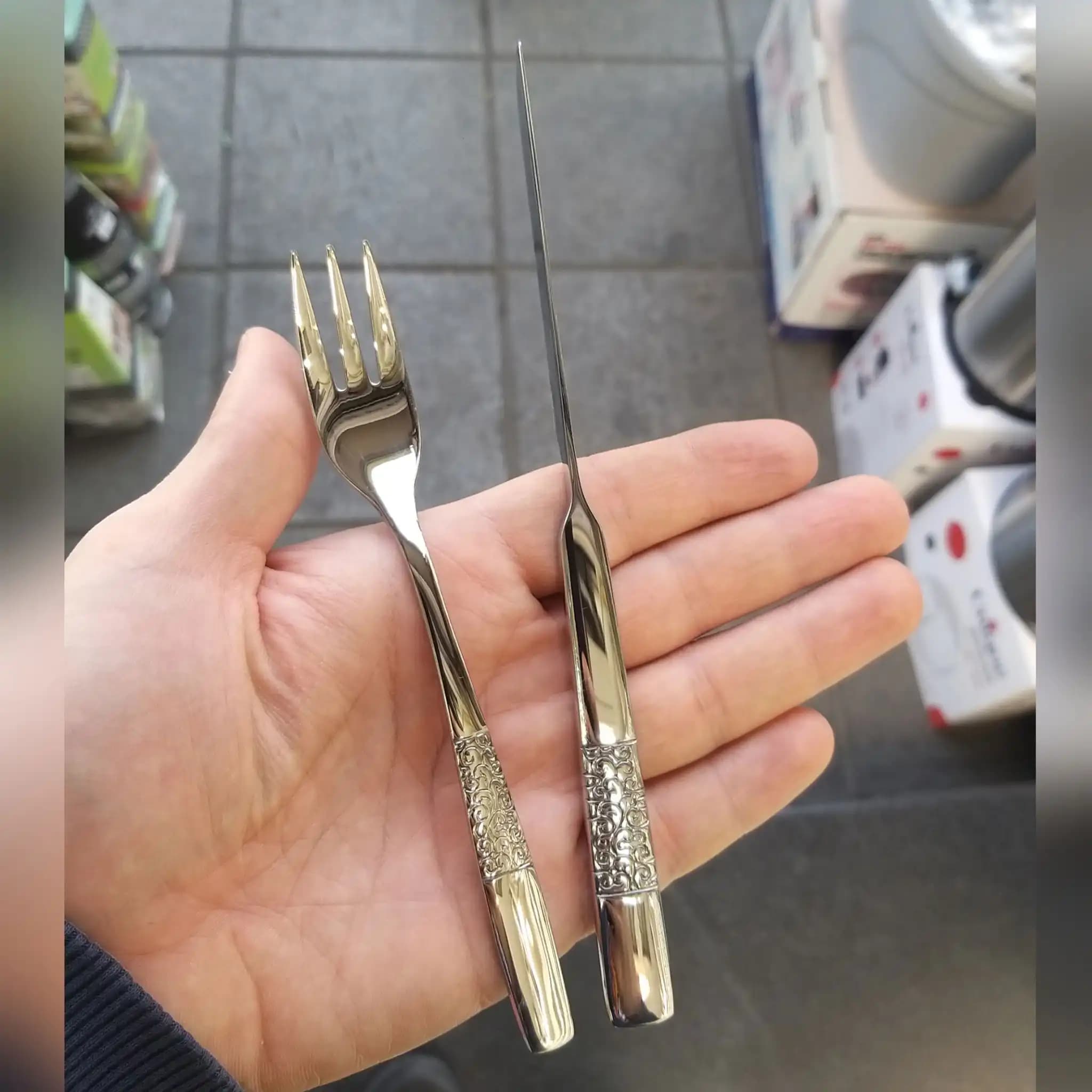 کارد و چنگال میوه خوری 12 پارچه رولنزا مدل D56 — تصویر ۲