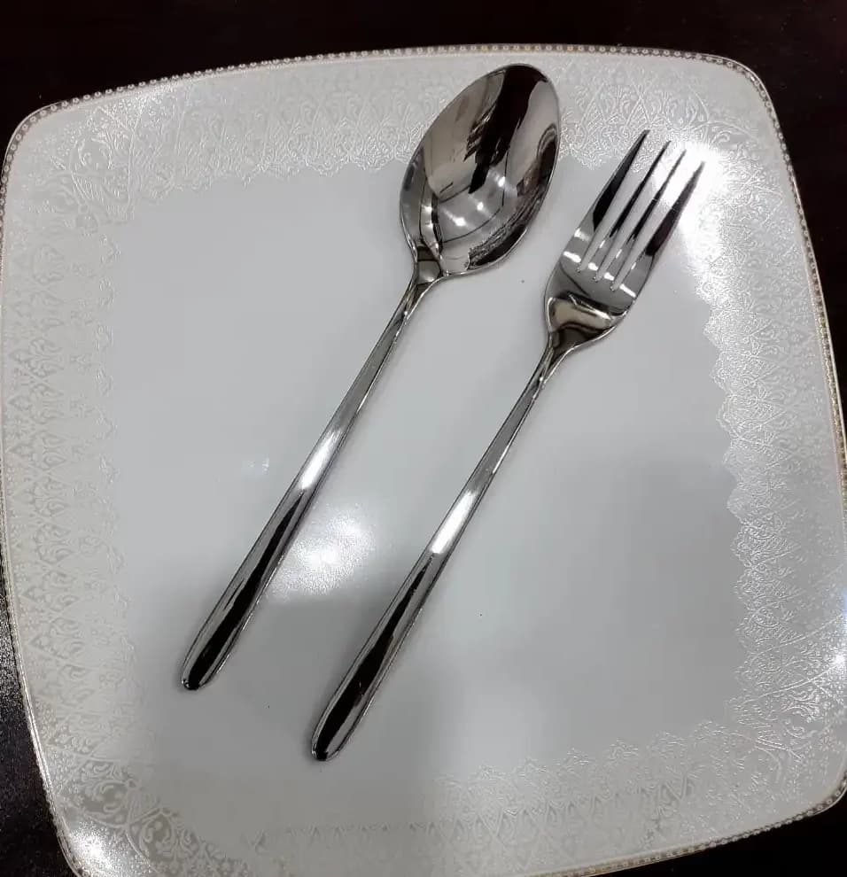 قاشق و چنگال غذا یونیک مدل دونا بسته 12 عددی