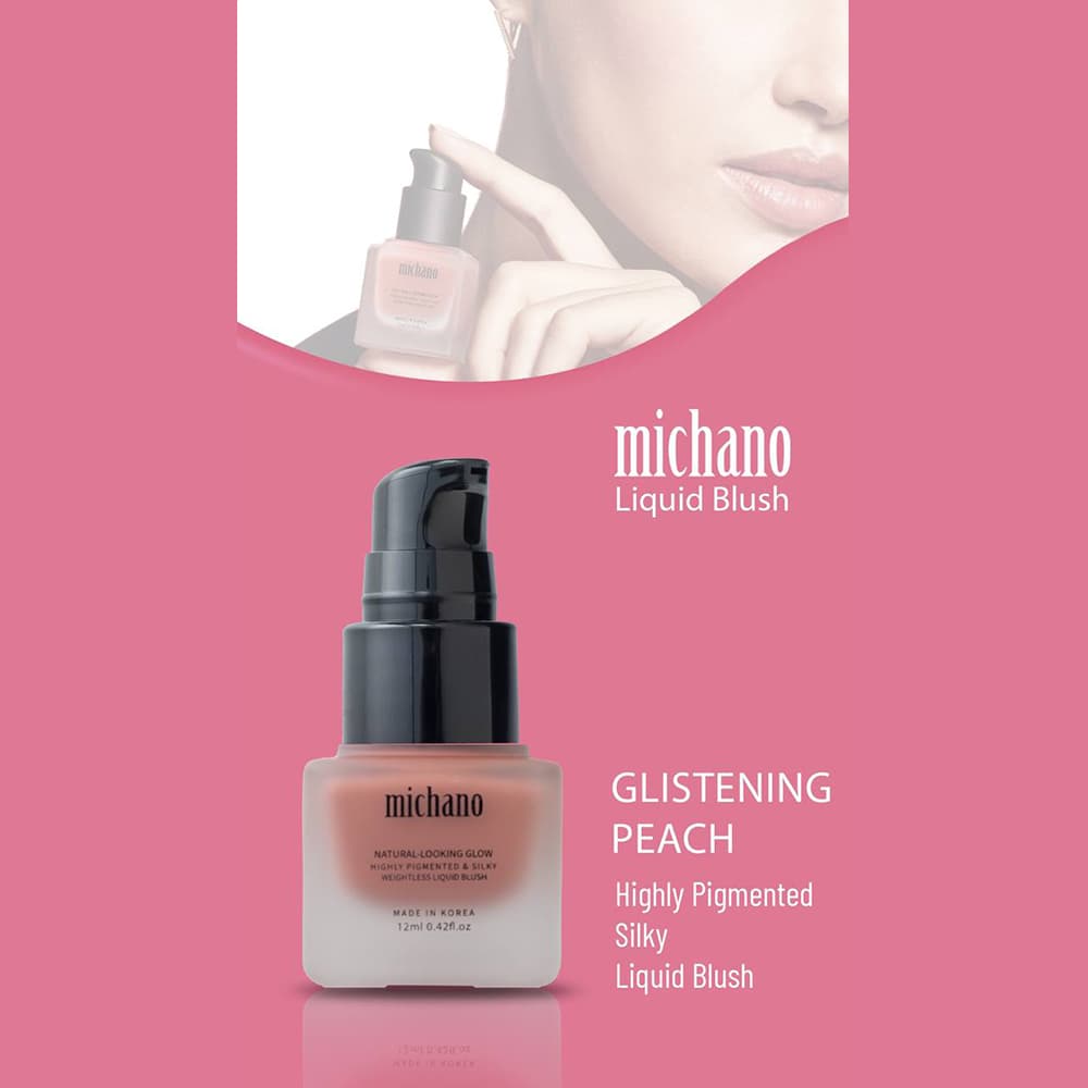 رژگونه مایع میچانو 12ml GLISTENING PEACH — تصویر ۵