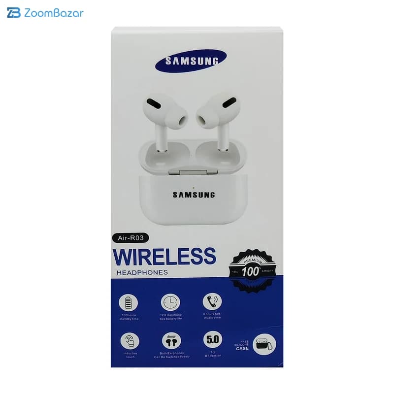هدفون مدل Air-R03 سفید – Open Box (کیس شارژ خراب) — تصویر ۴