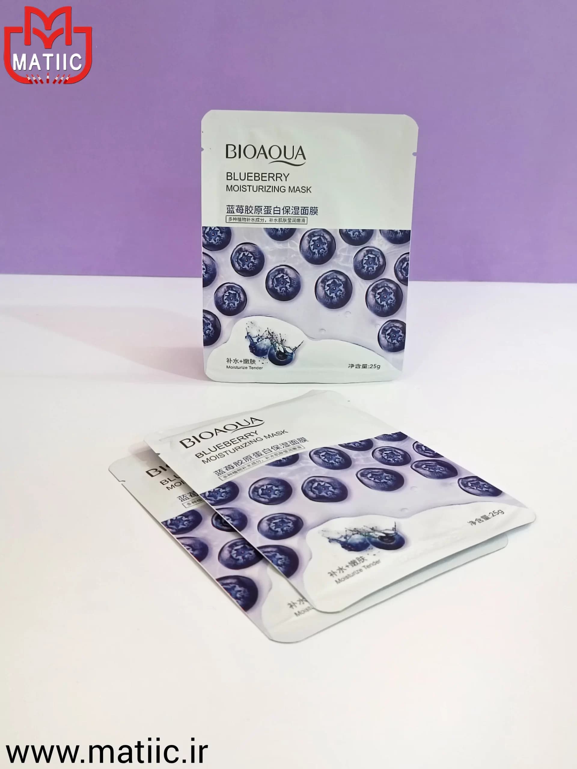 ماسک ورقه ای صورت بلوبری بیوآکوا BIOAQUA