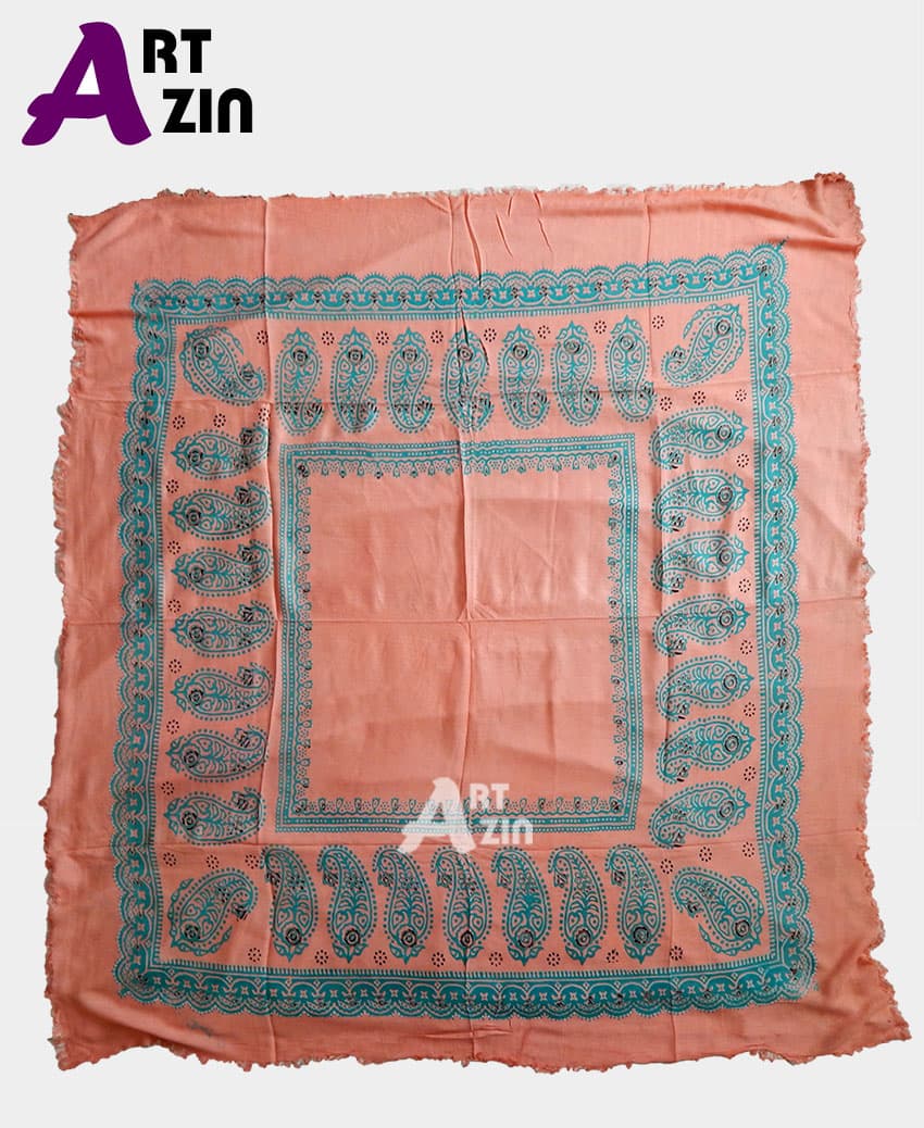 روسری شال نخی گلبهی 140 طرح بته جقه کد: 8-650
