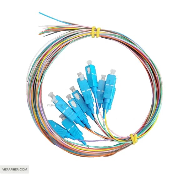 پیگتیل رنگی فیبر نوری SC سینگل مود pigtail 12color sc upc 12 pcs