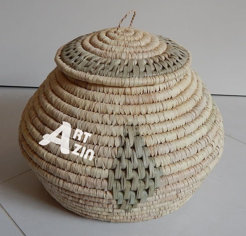 خمره حصیری جا برنجی دورنگ ده کیلویی – کد: 1-222 — تصویر ۲