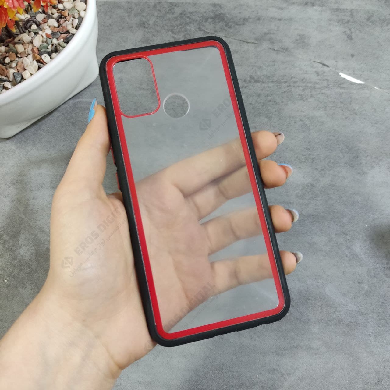 قاب گوشی Realme 7i پشت شفاف دور رنگی — تصویر ۲