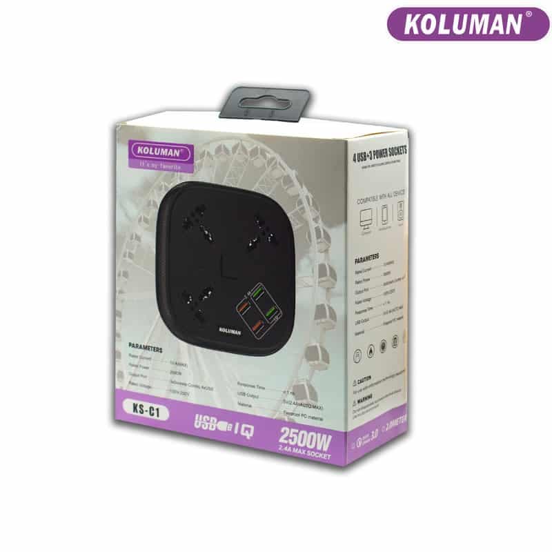 شارژر و سه راهی برق کلومن مدل KS-C1 — تصویر ۵