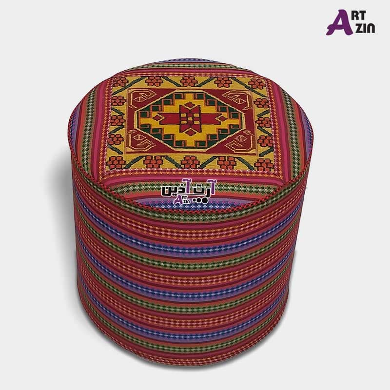 پاف راحتی سنتی گرد گلیم دستباف کد: ۸-۴۰۵