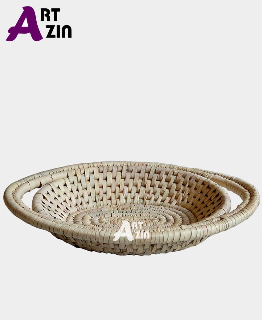ظرف میوه خوری حصیری سبد دسته دار – کد : 241