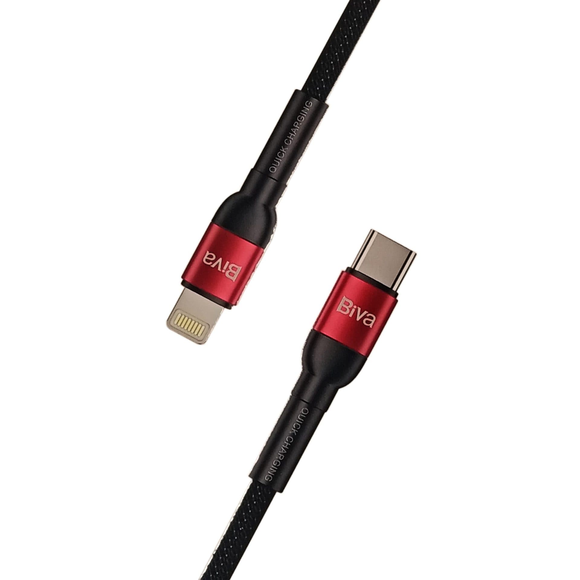 کابل فست شارژ Type-C به Lightning (آیفون) بیوا (Biva) مدل C-15CL طول 1.2 متر، 20 وات