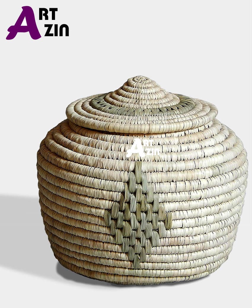 خمره جا برنجی حصیری بزرگ ۱۵ کیلویی – کد: 258