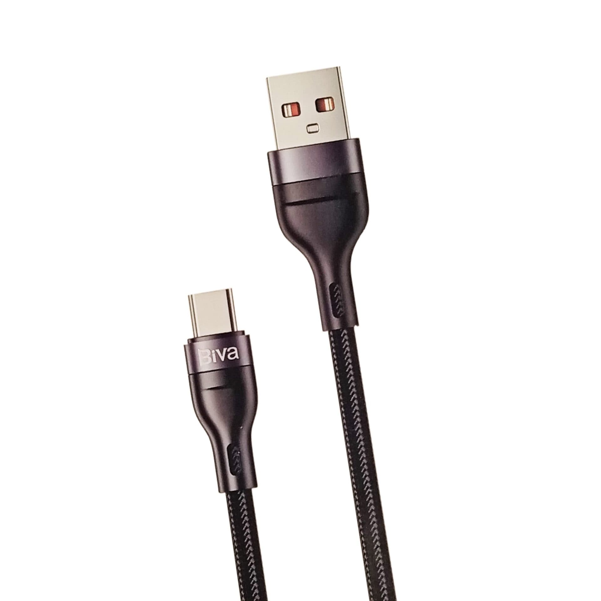 کابل فست شارژ کنفی USB به Type-C بیوا (Biva) مدل C-08T طول 1.2 متر — تصویر ۲