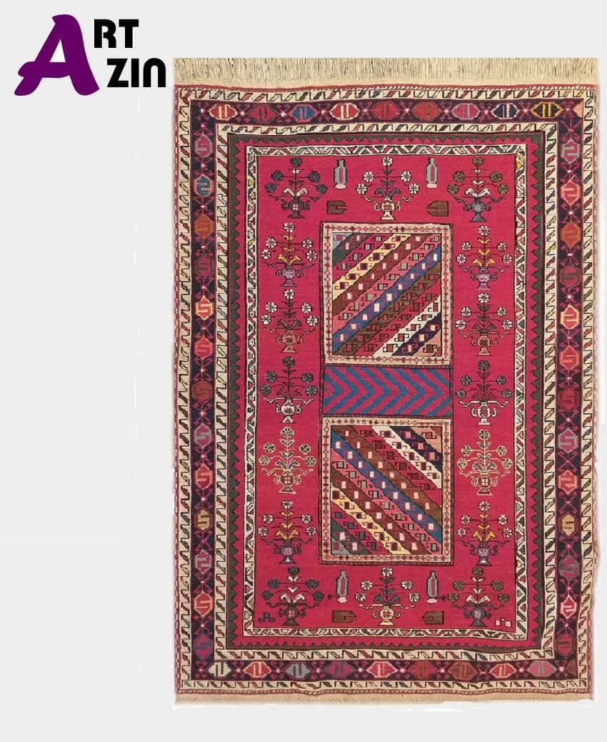 گلیم دستباف سوزنی یک و نیم متری نقشه روسی کد: 461