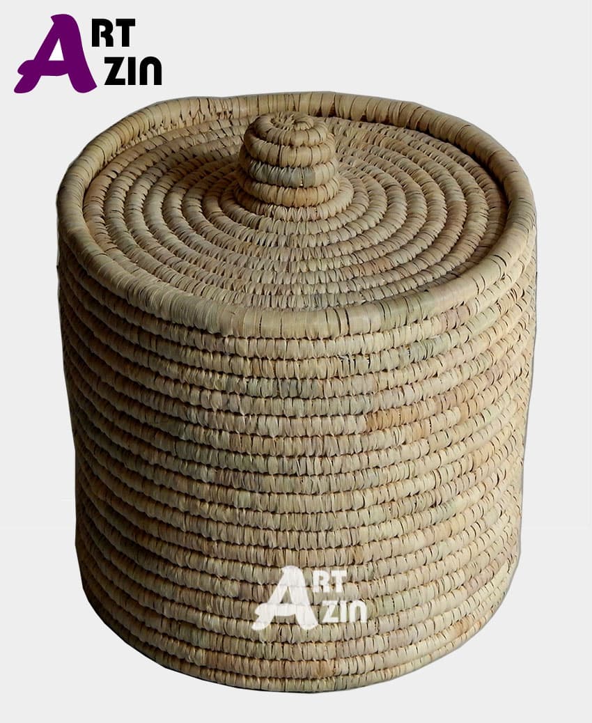 جا برنجی حصیری یا سبد سیب زمینی پیاز درب دار – کد: 1-229