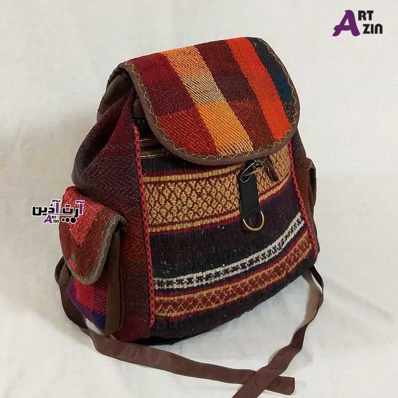 کیف دخترانه سنتی گلیم جاجیم دستبافت کوله پشتی – کد : 3 – 511 — تصویر ۲