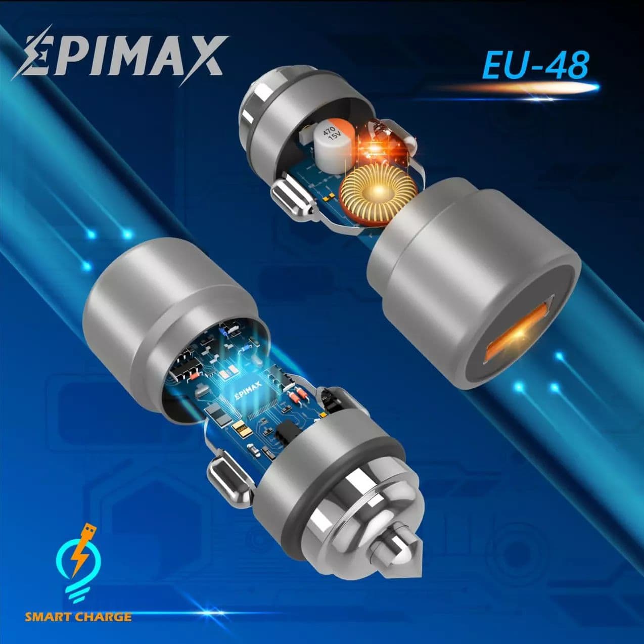 شارژر فندکی فست شارژ اپیمکس مدل EU-48 — تصویر ۴