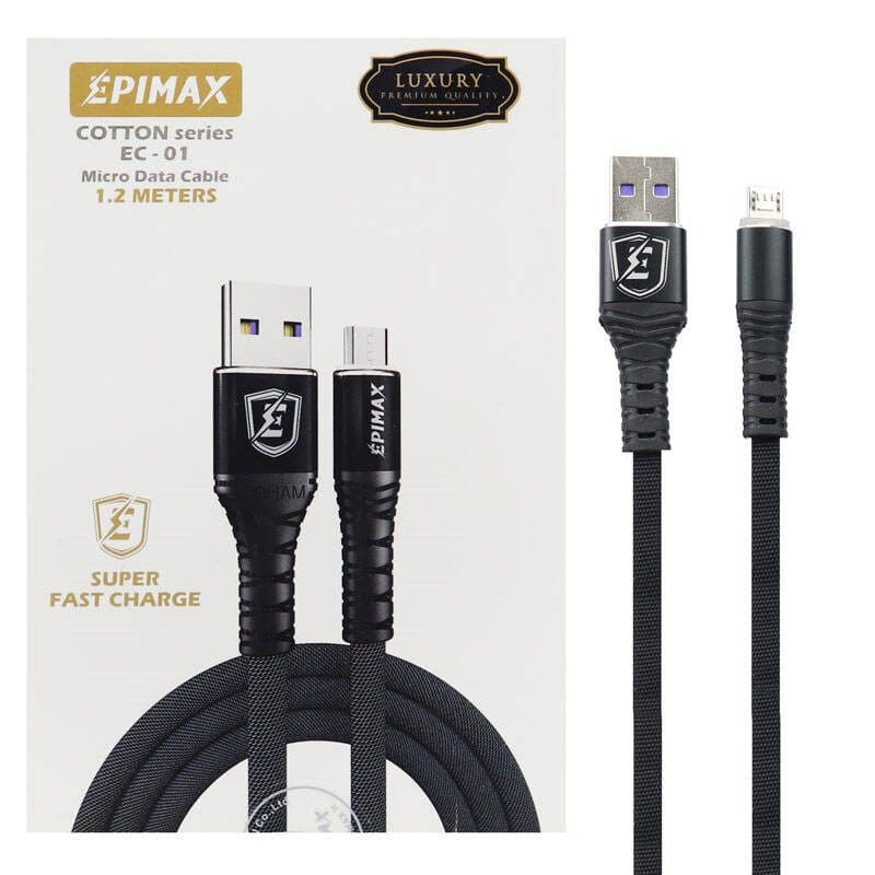 کابل فست شارژ فلت کتان USB به MicroUSB اپیمکس مدل EC-01