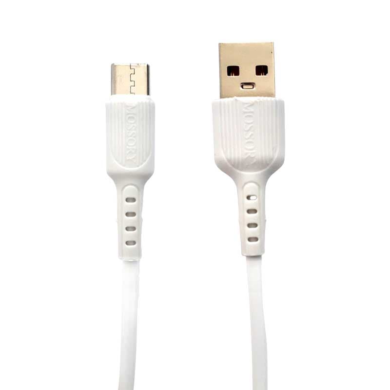 کابل شارژ سیلیکونی USB به MicroUSB (اندروید) موسوری (MOSSORY) مدل M101V طول 1 متر — تصویر ۲