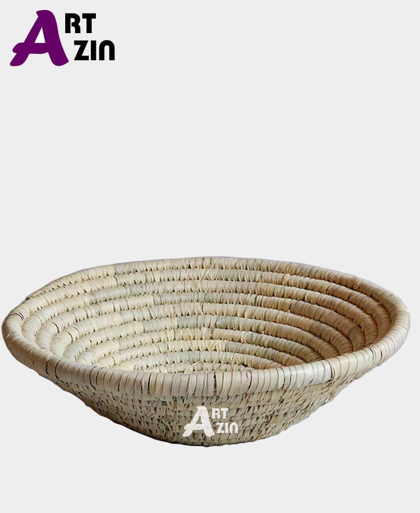 میوه خوری سبد حصیری دایره با الیاف درخت نخل (لیف خرما) – کد : 209