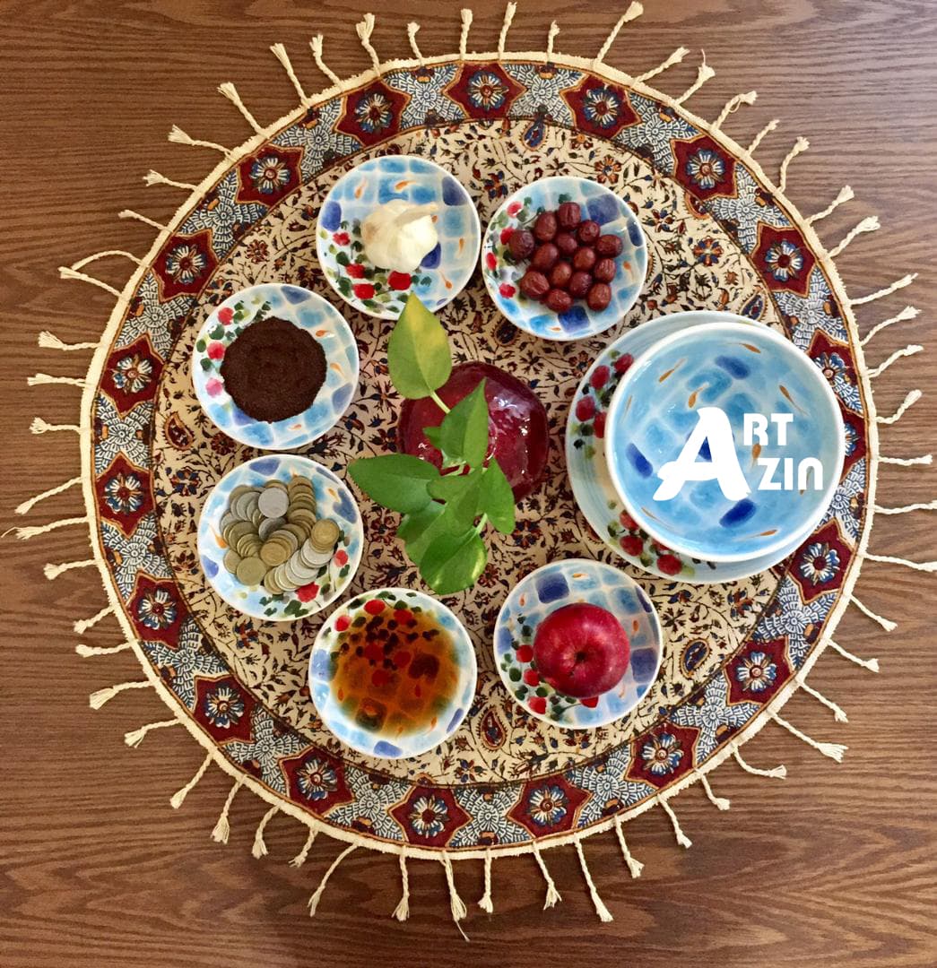 هفت سین سرامیکی طرح گل و ماهی قرمز ۷ تکه – کد : 306 — تصویر ۵
