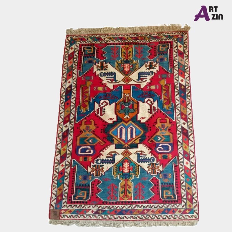 گلیم دستباف 1/5 متری – ورنی دست بافت سنتی ایرانی طرح روسی کد:430