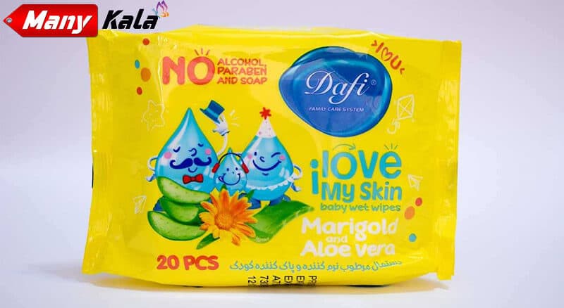 دستمال مرطوب کودک دافی Dafi مدل Sensitive (بسته 20 عددی)
