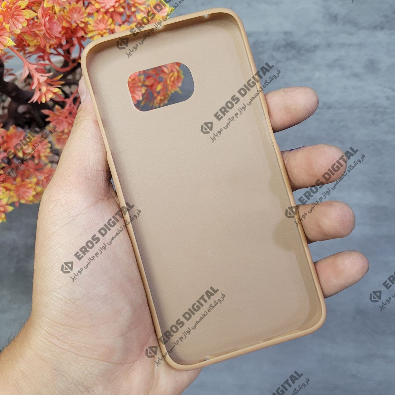گارد گوشی Samsung Galaxy S6 Edge ژله ای پشت پارچه ای لوگو چرم — تصویر ۲