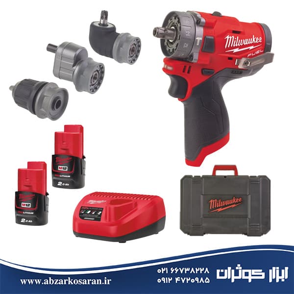کیت دریل پیچگوشتی چکشی میلواکی Milwaukee مدل M12FPDXKIT-202X