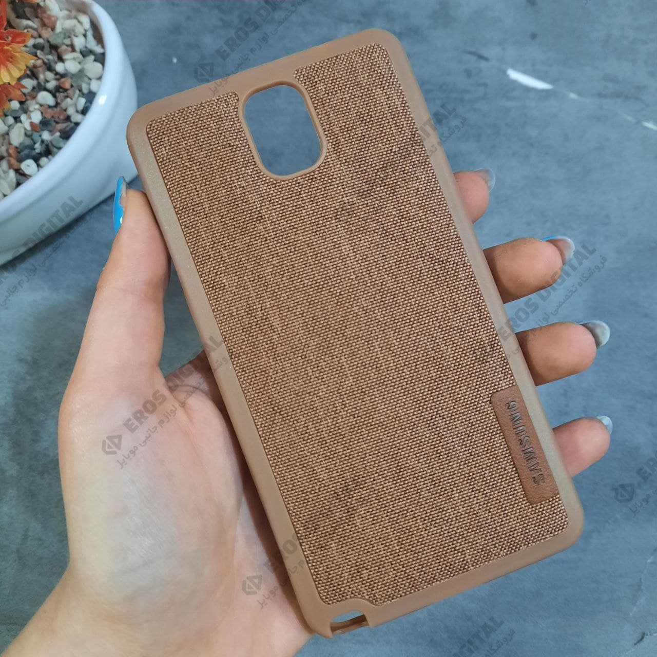 گارد گوشی Samsung Galaxy Note 3 ژله ای پشت پارچه ای لوگو چرم