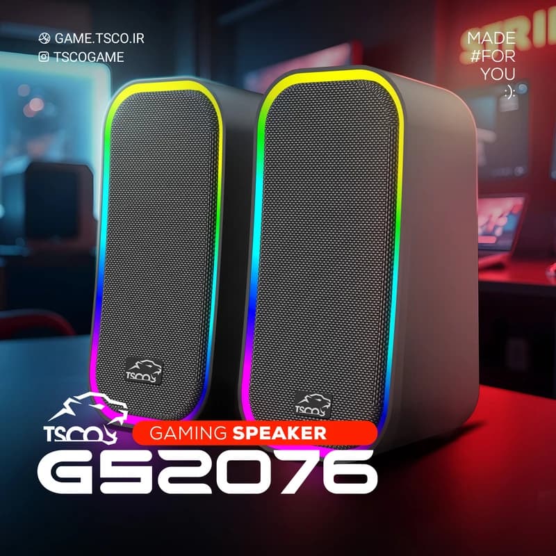 اسپیکر گیمینگ سیم دار دسکتاپ تسکو مدل GS 2076 — تصویر ۸