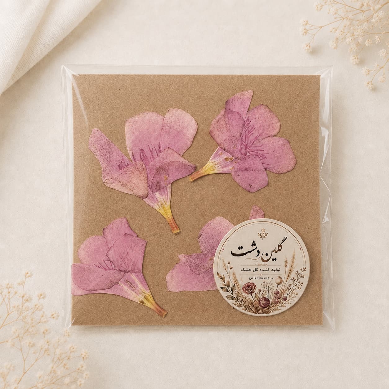 سرگل اولندر (خرزهره) پرسی خشک طبیعی – صورتی پررنگ (۴ عددی)