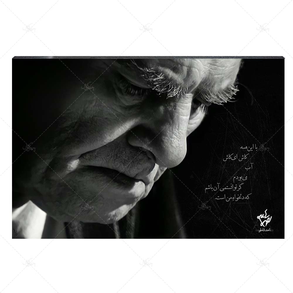 تابلو شاسی آواویز مدل احمد شاملو طرح کاش ای‌کاش آب می‌بودم کد 4G325 — تصویر ۶