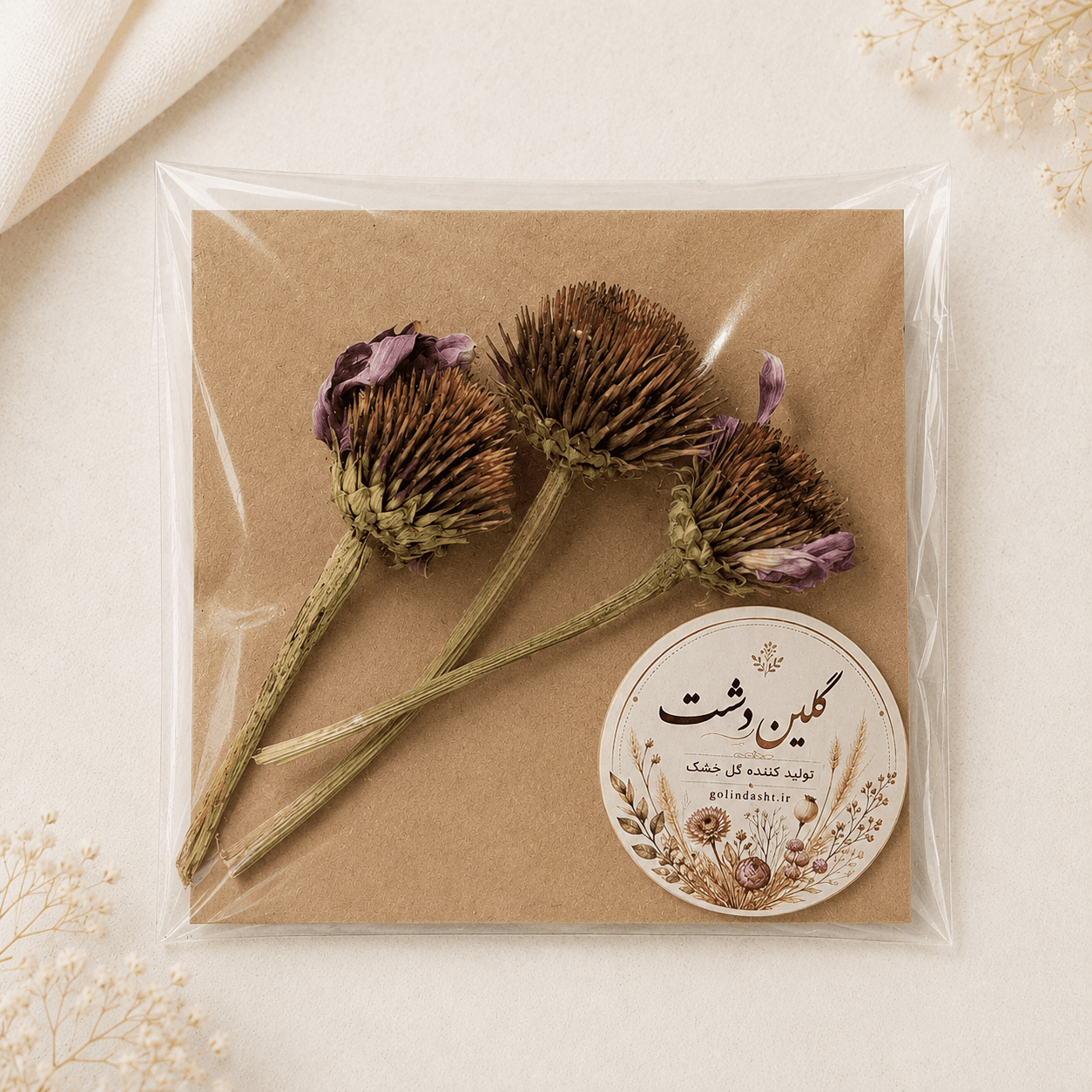 گل خارمریم خشک طبیعی – شاخه بزرگ (۳ عدد)