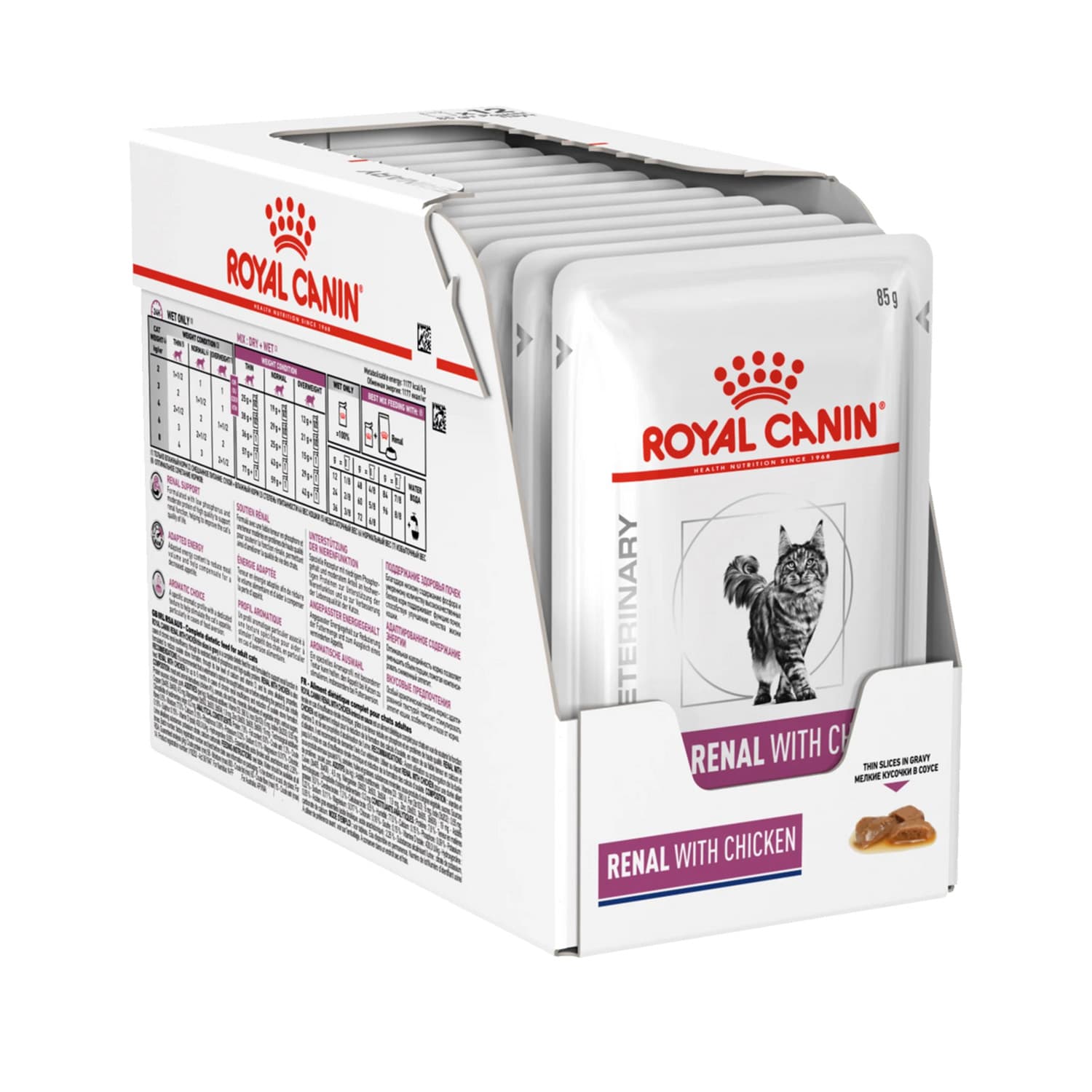 پوچ گربه رویال کنین رنال – Renal با طعم مرغ 85 گرمی بسته 12 عددی